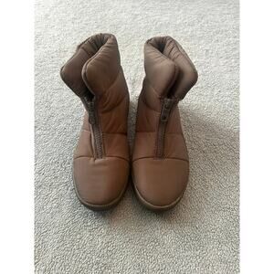 Keds Womens Brown Quilted Zip Ankle Boots Size 7.5
